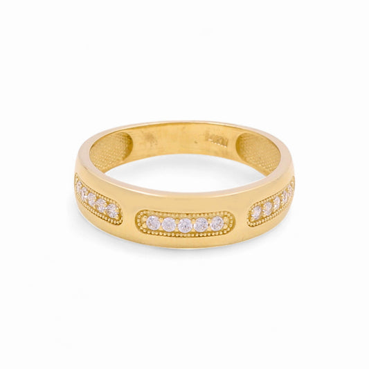 14K Yellow Gold Men’s Wedding Band / Stone: Cz / Size: 10.5 / Weight: 3 GR / CEEMWB4BS-6