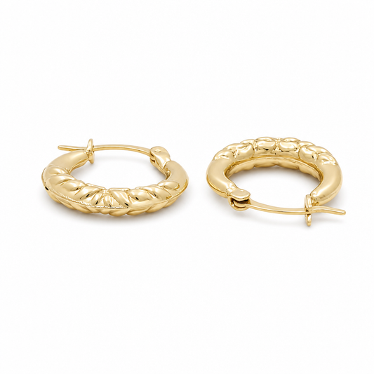 10K Yellow Gold Fashion Hoops Earring / Size: 3mm-10mm / Weight: 0.8 GR / DQEH0FS3X10