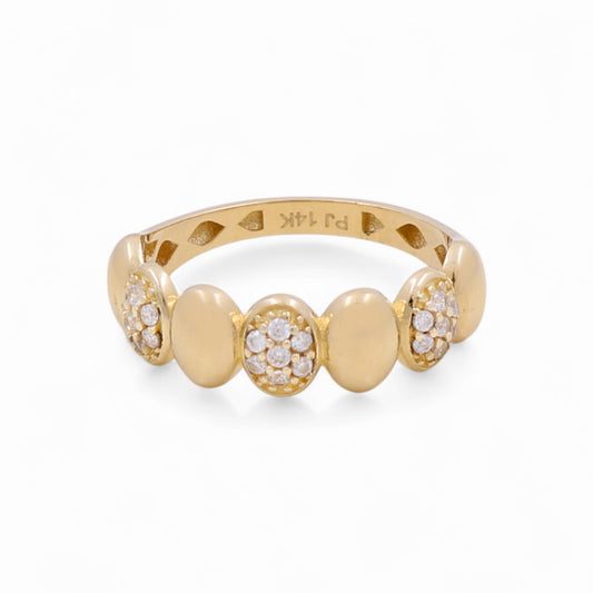 14K Yellow Gold Fashion Women's Ring with White Cz / Size: 7.5 / Weight: 1.9 GR / CPWR4FS-17