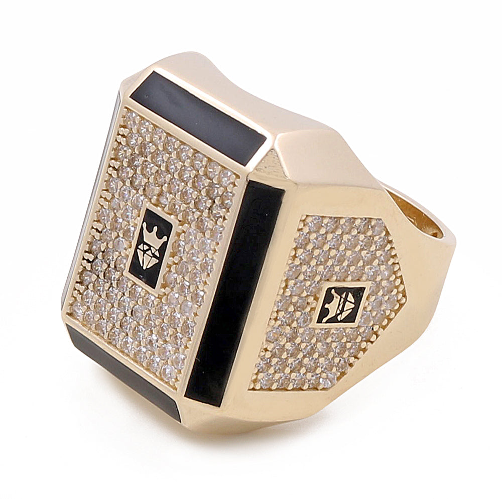 14K Yellow Gold Men’s Monaco Ring / CZ / Size 9 / Weight: 9.2 GR / COMR4MON-4