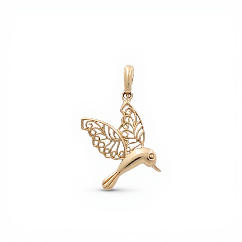 14K Yellow Gold Humming Bird Pendant / Weight: 0.8 GR / CQPD4AV