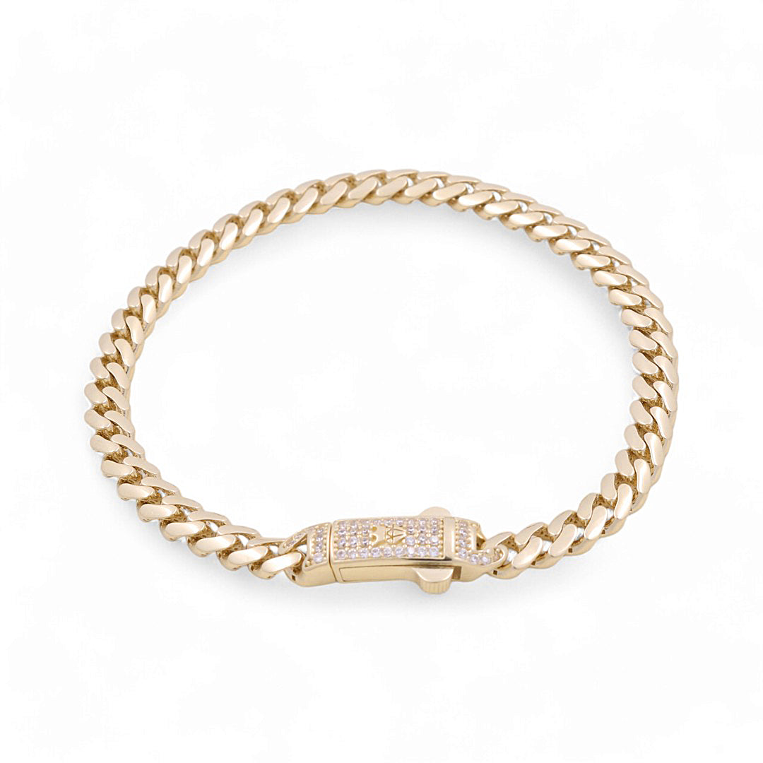 14K Yellow Gold Monaco Bracelets / Stone: Cz / Size 5mm 7.5" / Weight 10 GR / COWB4MON5-7.5