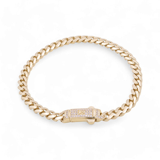 14K Yellow Gold Monaco Bracelets / Stone: Cz / Size 5mm 7.5" / Weight 10 GR / COWB4MON5-7.5