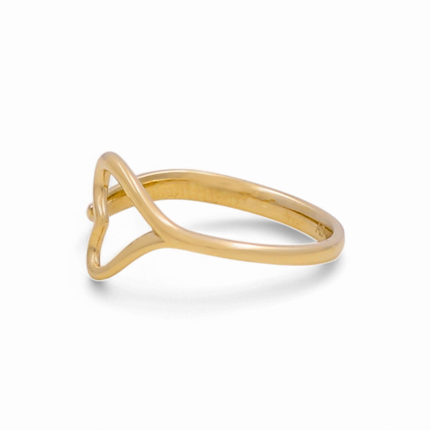 10K Yellow Gold Heart Women's Ring  / Size: 8 / Weight: 1.7 GR / PBR-25