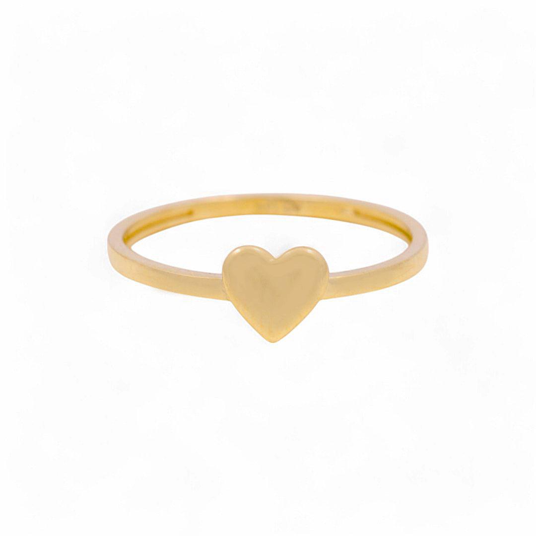 10K Yellow Gold Heart Women's Ring / Size: 7 / Weight: 1.1 GR / P03R-2380