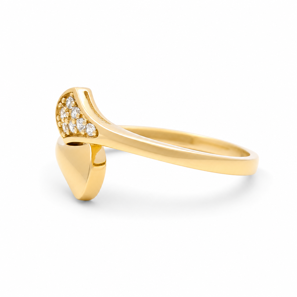 10K Yellow Gold Fashion Women's Ring with Cz / Size: 8.25 / Weight: 1.4 GR / DQWR0FS-73