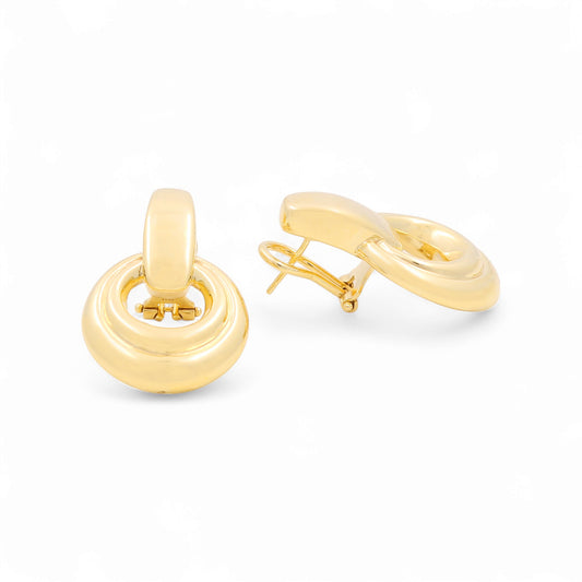 14K Yellow Gold Fashion Women's Omega Stud Earrings / Weight: 6.2 GR / 461-00367