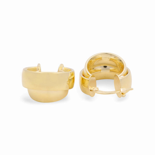 14K Yellow Gold  Double Hoops Earrings / Weight: 3.6gr / DAEH4FS-2