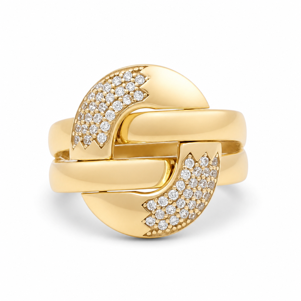 14K Yellow Gold Fashion Women's Rings / Size:7.75 / Weight: 4.6GR / 177-02166
