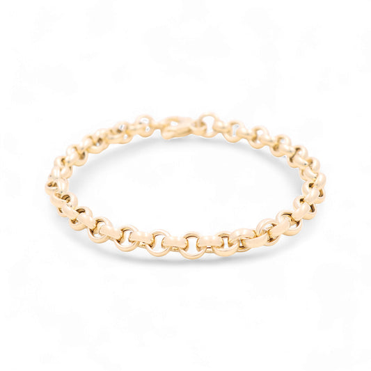 14K Yellow Gold Italian Rolo Women's Bracelet / Size: 7.5" / Weight: 5.3 GR / 122-00885