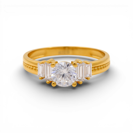 10K Yellow Gold Women's Engagement Ring / Stone: Cz / Size: 7 / Weight: 1.9 GR / CQWR0ER-1