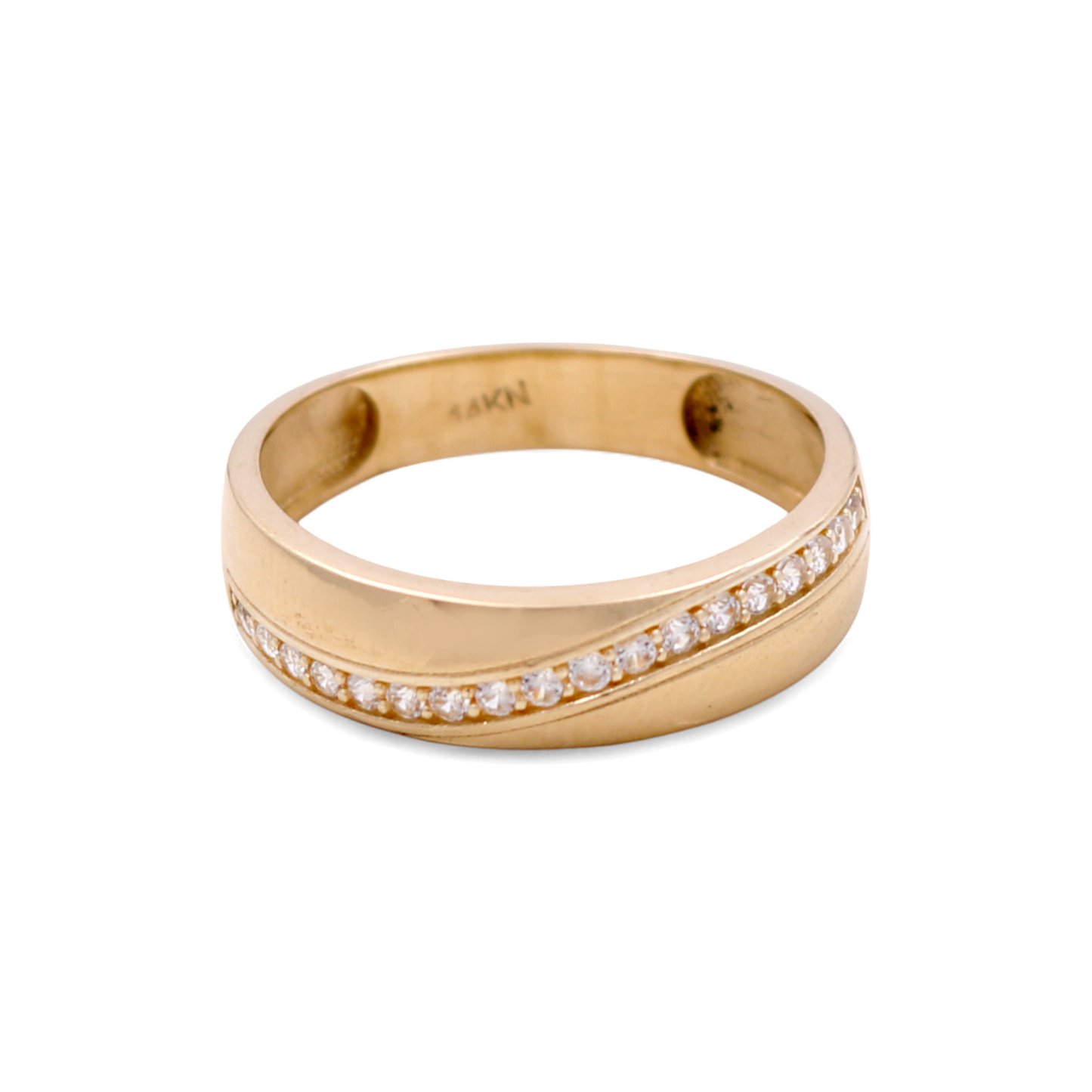 14K Yellow Gold Men’s Wedding Band / Stone: Cz / Size: 10.5 / Weight: 2.9 GR / DEEMWB4BS-3