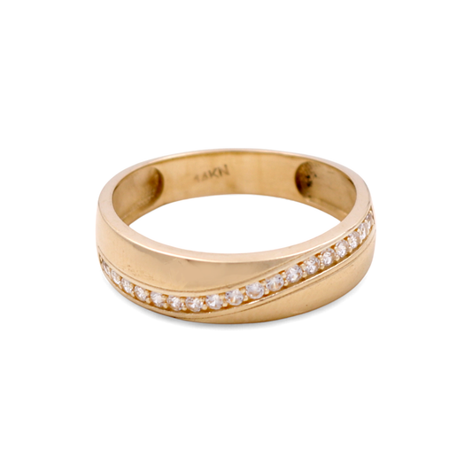 14K Yellow Gold Men’s Wedding Band / Stone: Cz / Size: 10.5 / Weight: 2.9 GR / DEEMWB4BS-3