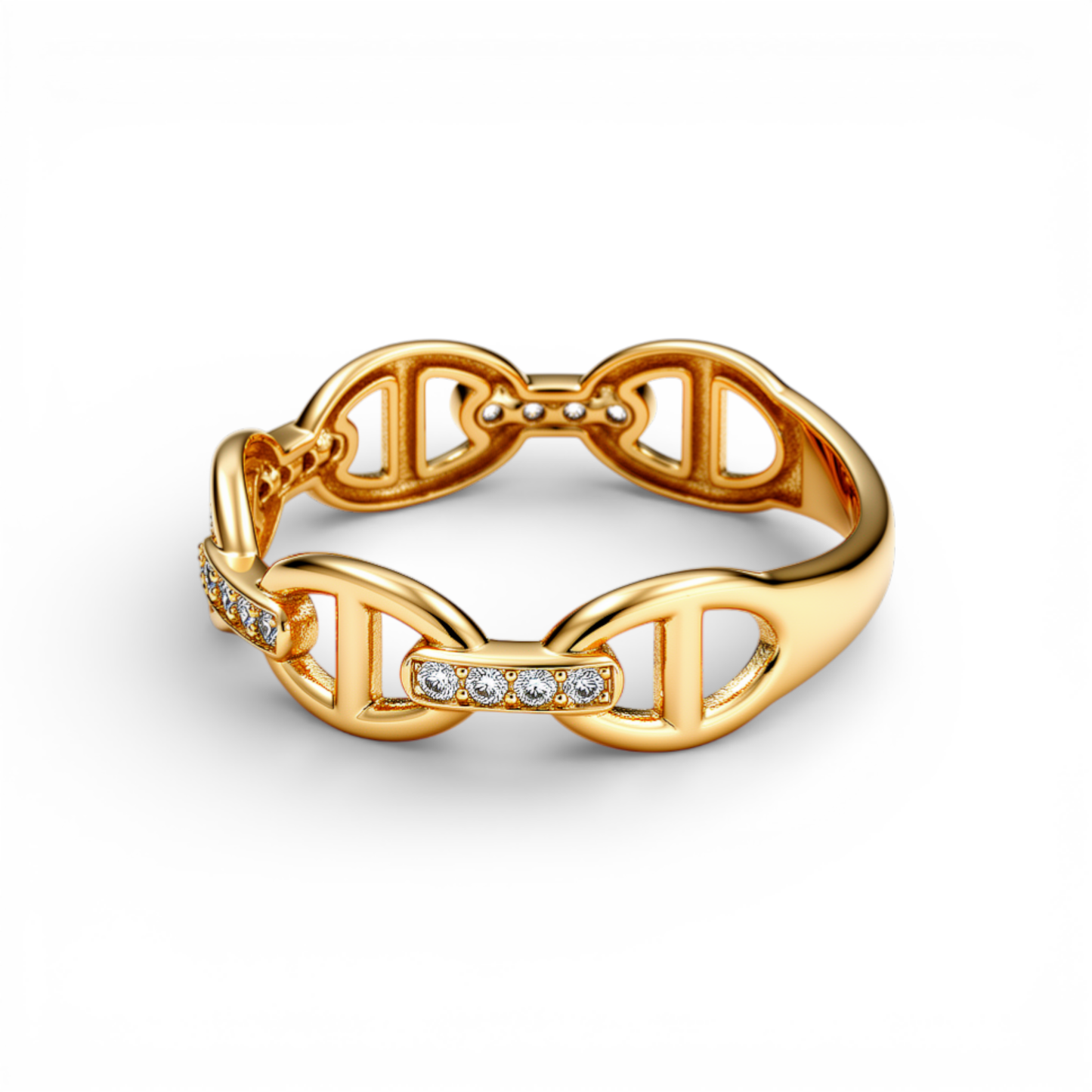 10K Yellow Gold Fashion Women's Ring With Cz / Size: 7.5 / Weight: 1.4 GR / DQWR0FS-57