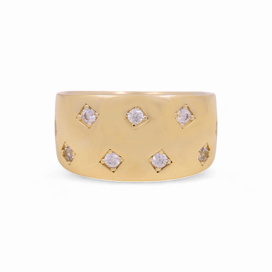 10K Yellow Gold Fashion Women's Ring with Cz / Size: 7 / Weight: 2.9 GR / Y23-39