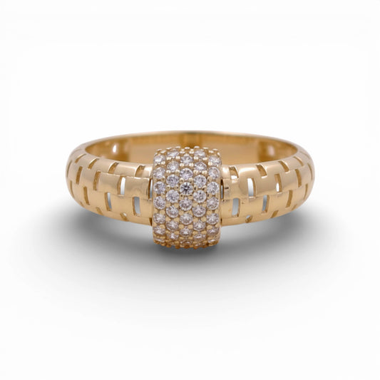 14K Yellow Gold Fashion Women's Ring with Cz / Size: 8 / Weight: 2.3 GR / Y24-716