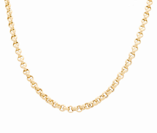 10K Yellow Gold Semisolid Women's Rolo Link Necklace / Size: 18" / Weight: 14.5 GR / P10B-395