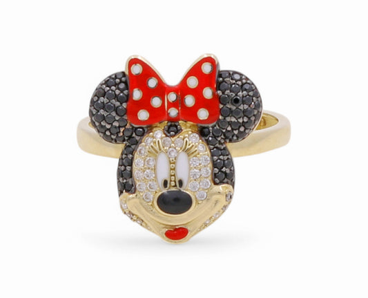 10K Yellow Gold Minnie Women's Ring with Cz / Size: 7 / Weight: 2.8 GR / P26R-4A