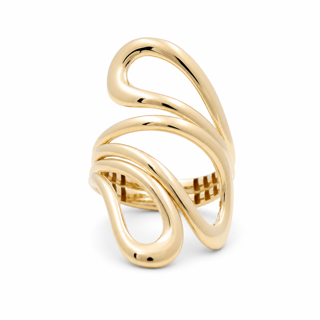 10K Yellow Gold Fashion Women's Ring / Size: 7 / Weight: 3.4 GR / DQWR0FS-80