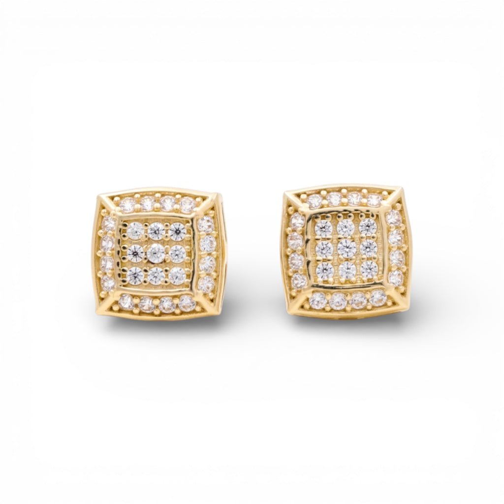 10K Yellow Gold RD Fashion Stud Earrings with Cz / Weight: 2.2 GR / DQES0FS-5
