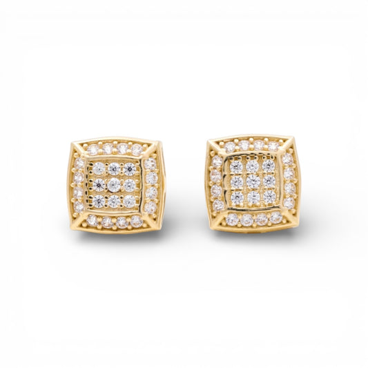 10K Yellow Gold RD Fashion Stud Earrings with Cz / Weight: 2.2 GR / DQES0FS-5
