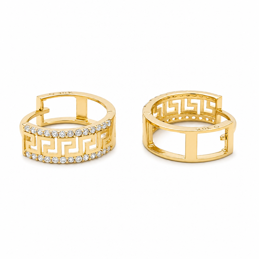 10K  Yellow Gold Hoops Earring Fashion Design / Size: 5mmx12mm / Weight: 2.0 GR / DQEH0GR5X12