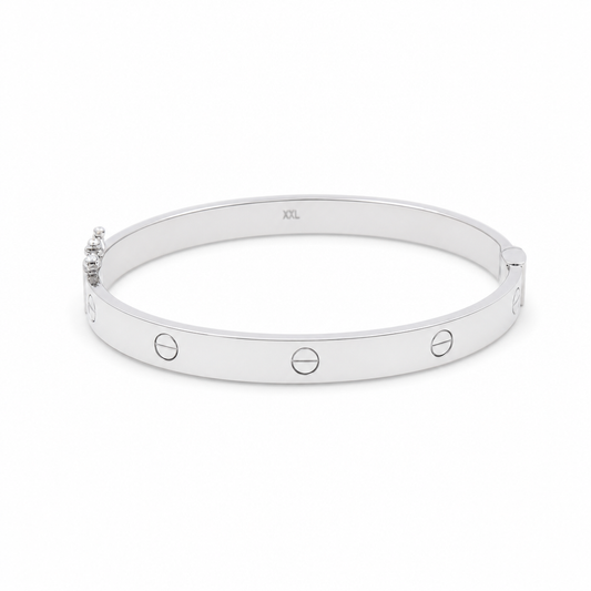 10K White Gold Semisolid Fashion CT Bangle Bracelet / 6MM 17 / Weight: 6.7 GR / CQBB0CT