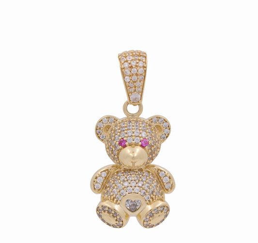 14K Yellow Gold Bear Pendant with CZ / Weight: 4.3 GR / Stone: Cz / COPD4BR-3