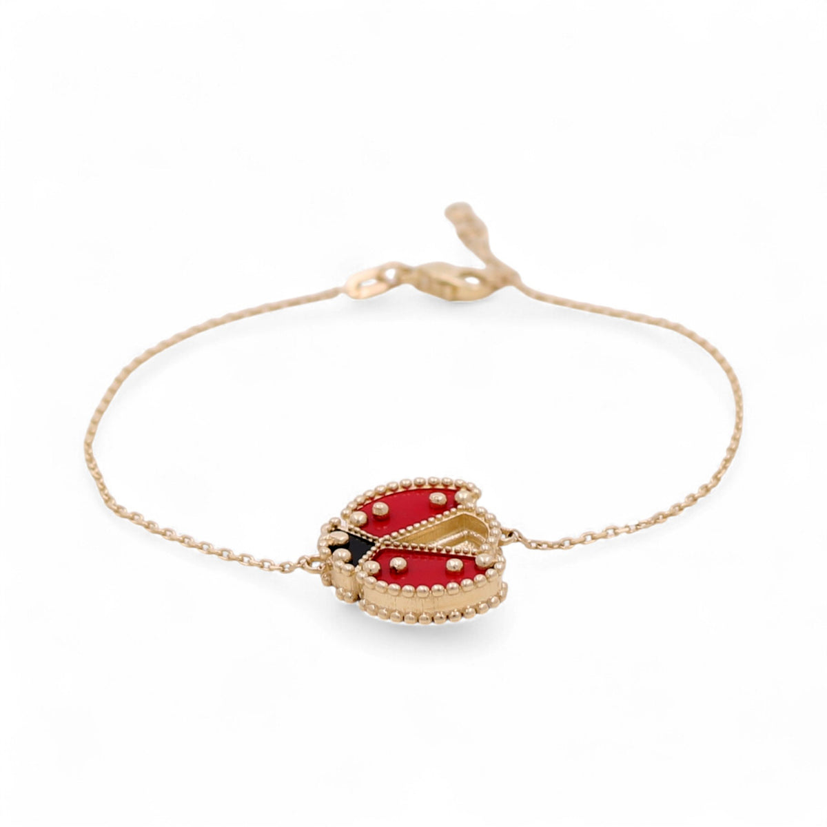 14K Yellow Gold Ladybug Women's Bracelet / Size: 7" / Weight: 3.4 GR / DQWB4LB