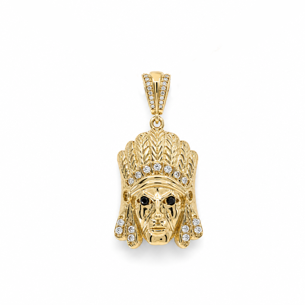 10K Yellow Gold Indian Head Pendant / Weight: 5.2 GR / WP-188