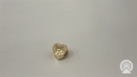 14K Yellow Gold Fashion Heart Bracelet Charm / Weight: 1.7GR / Stone: Cz / P24CH-258