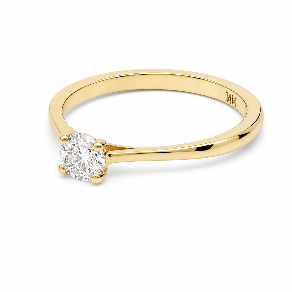 14K Yellow Gold Women's Engagement Ring / Stone: Cz / Size: 7.5 / Weight: 2.2 GR / LLBWR4ER