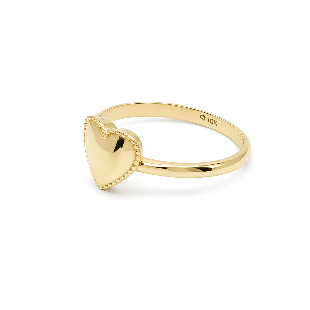 10K Yellow Gold Heart Women's Ring / Size: 7 / Weight: 1.6 GR / DQWR0HR-33