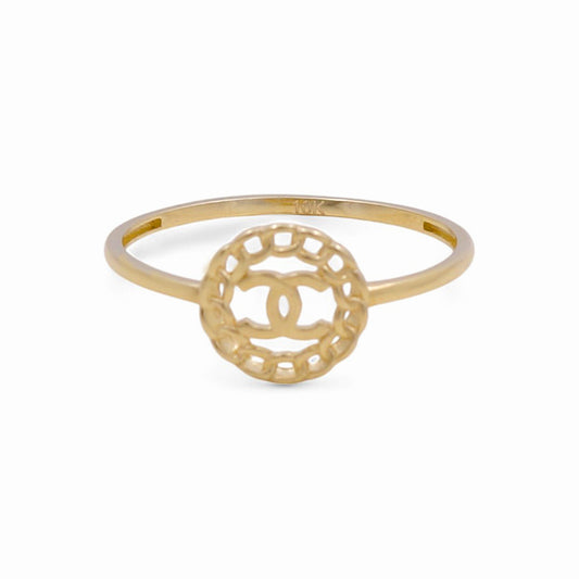 10K Yellow Gold Fashion CC Women's Ring / Size: 8 / Weight: 0.8 GR / DPWR0FSCC