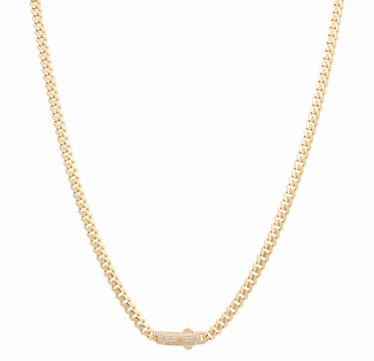 10K Yellow Gold Monaco Semisolid Chain / Stone: Cz / Size: 5mm 18" / Weight: 18.6 GR / COCH0MON5-18