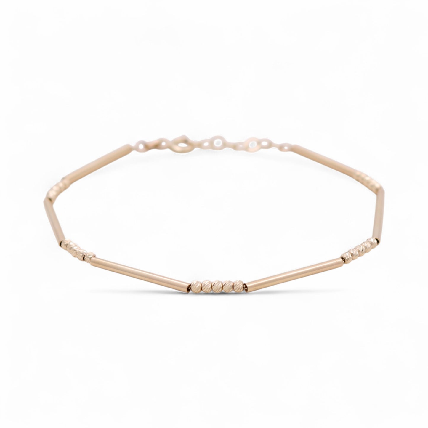 14K Yellow Gold Fashion Link Bracelet with Diamond Cut Balls / Size: 7” / Weight: 2.5 GR / DQWB4FSBLL