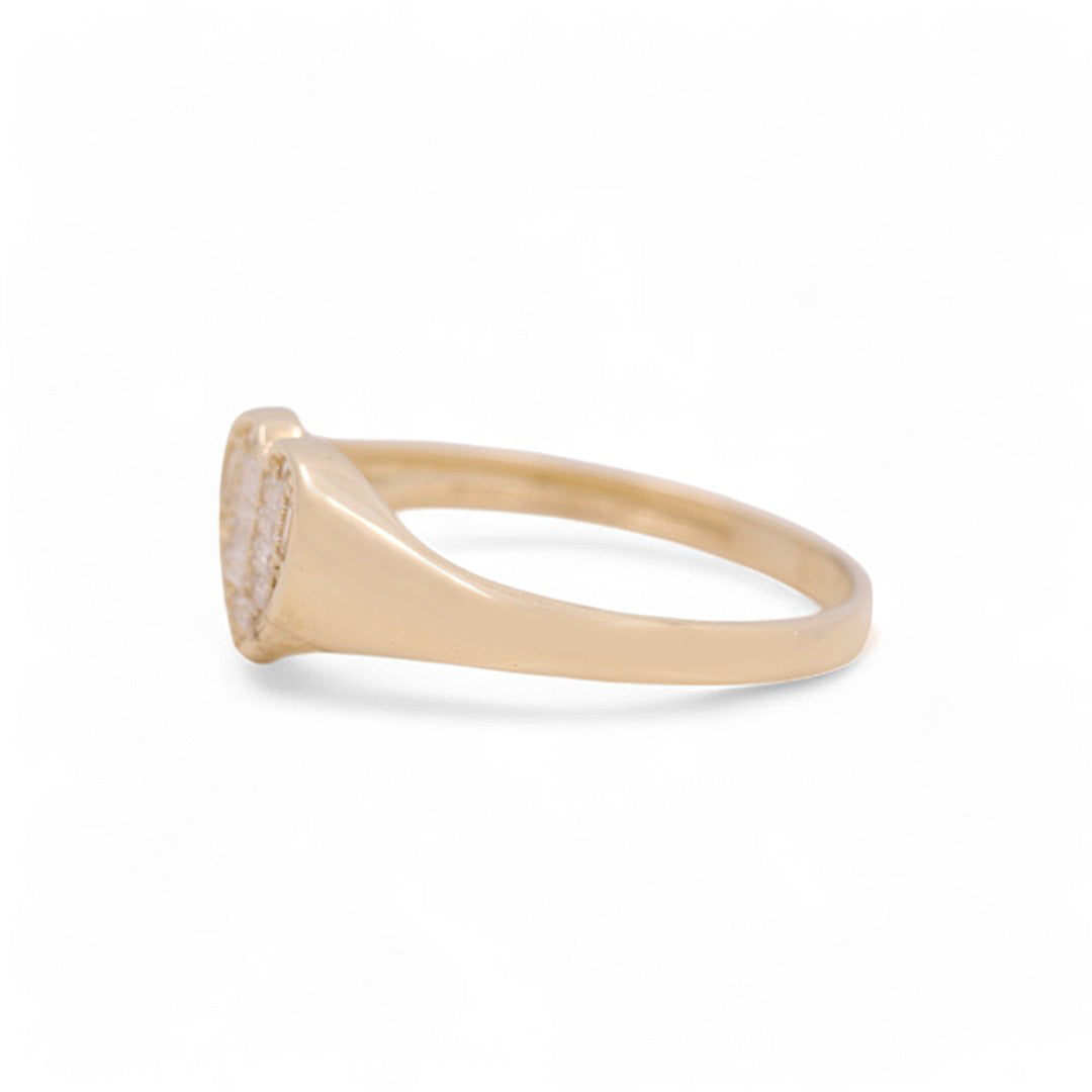 14K Yellow Gold Women’s Fashion Ring / CZ / Heart/ Size 7.5 / COWR4HR-28