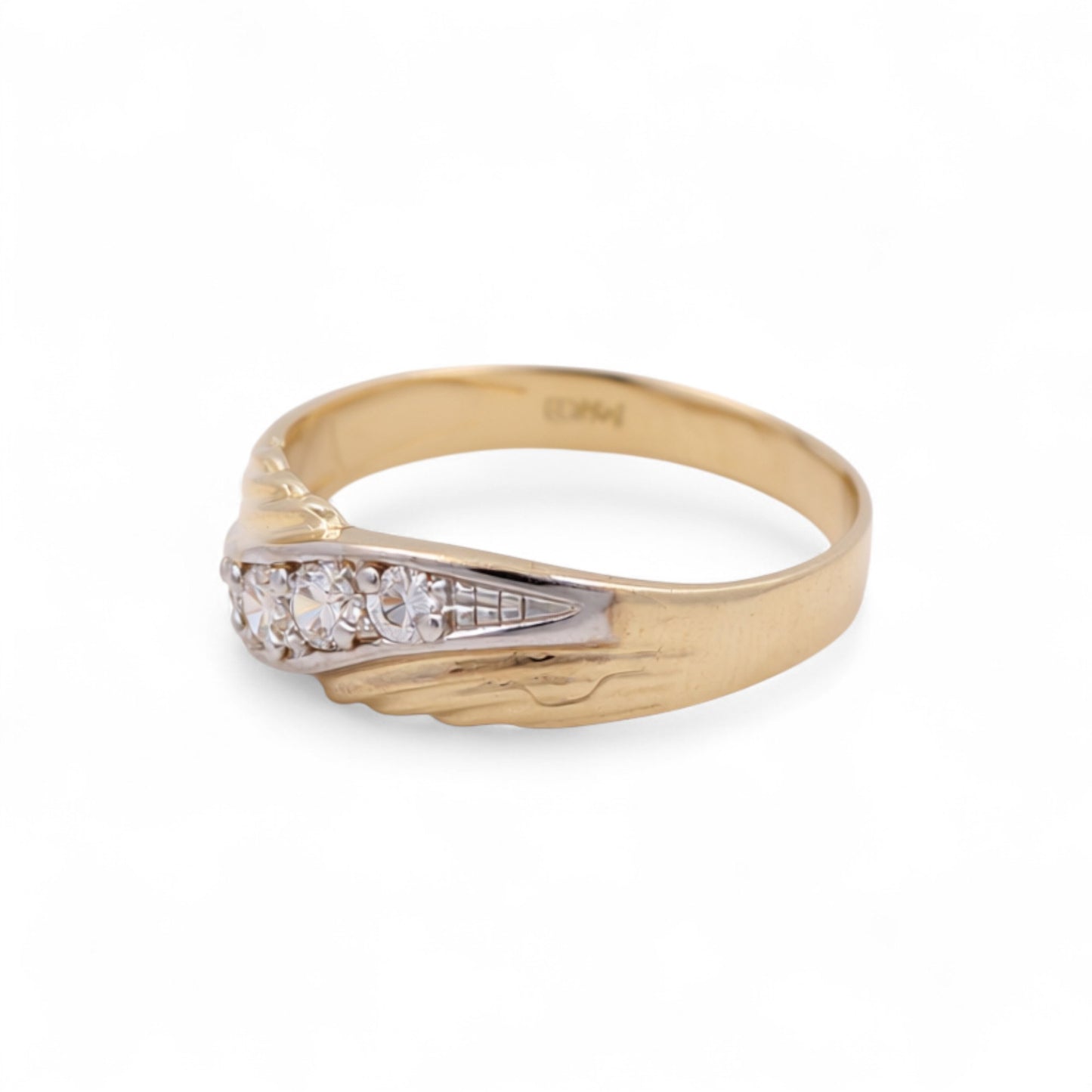14K Yellow and White Gold Men’s Wedding Band / Stone: Cz / Size: 10 / Weight: 2.8 GR / DEEMWBTT4BS-3
