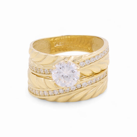 14K Yellow Gold Women’s Bridal Set / Stone: Cz / Size: 7.5 / Weight: 5.3 GR / CEEWR4BS-18