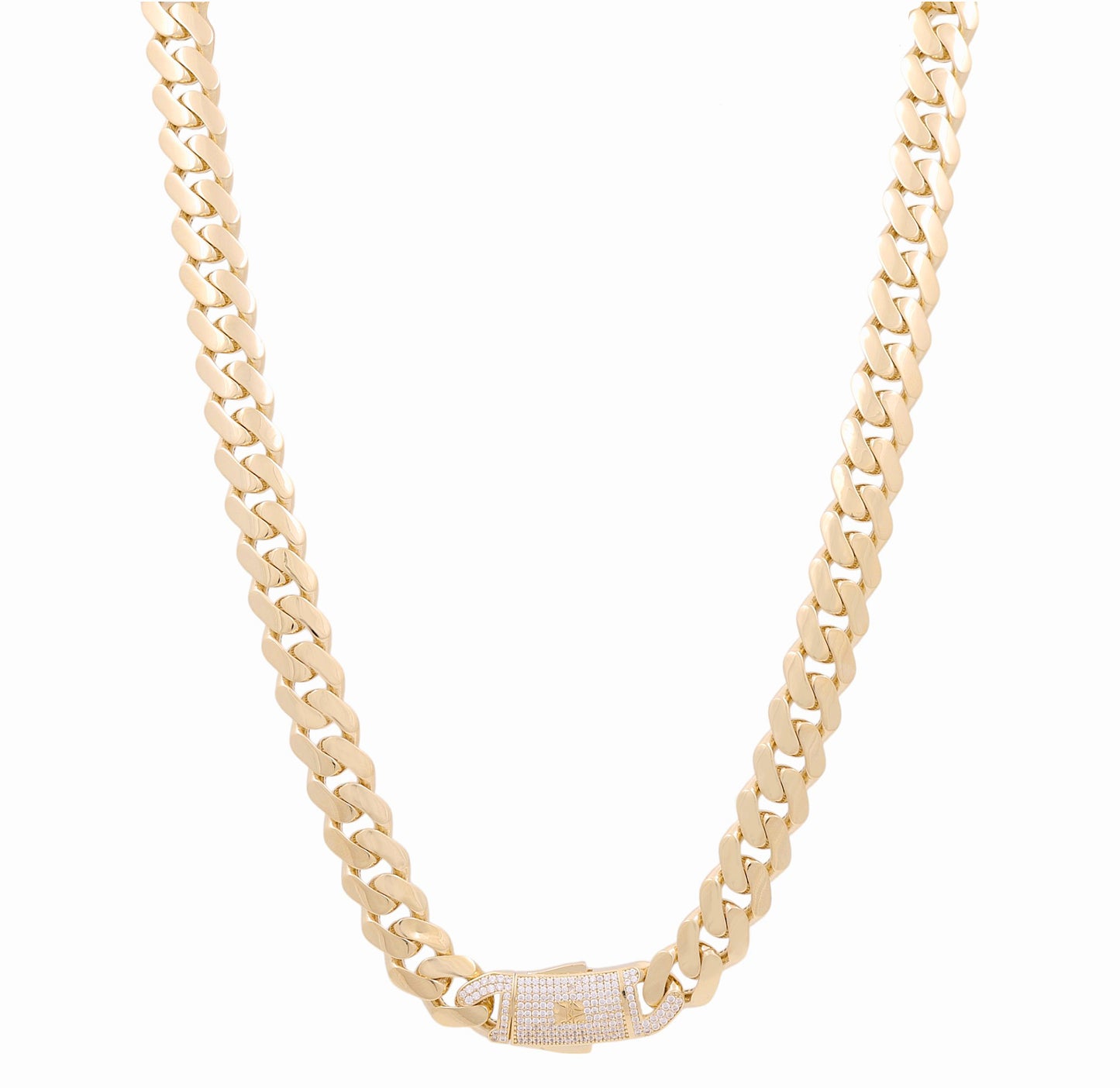 14K Yellow Gold Monaco Semisolid Chain / Stone: Cz / Size: 13mm 24" / Weight: 54.2 GR / COCH4MON13-24