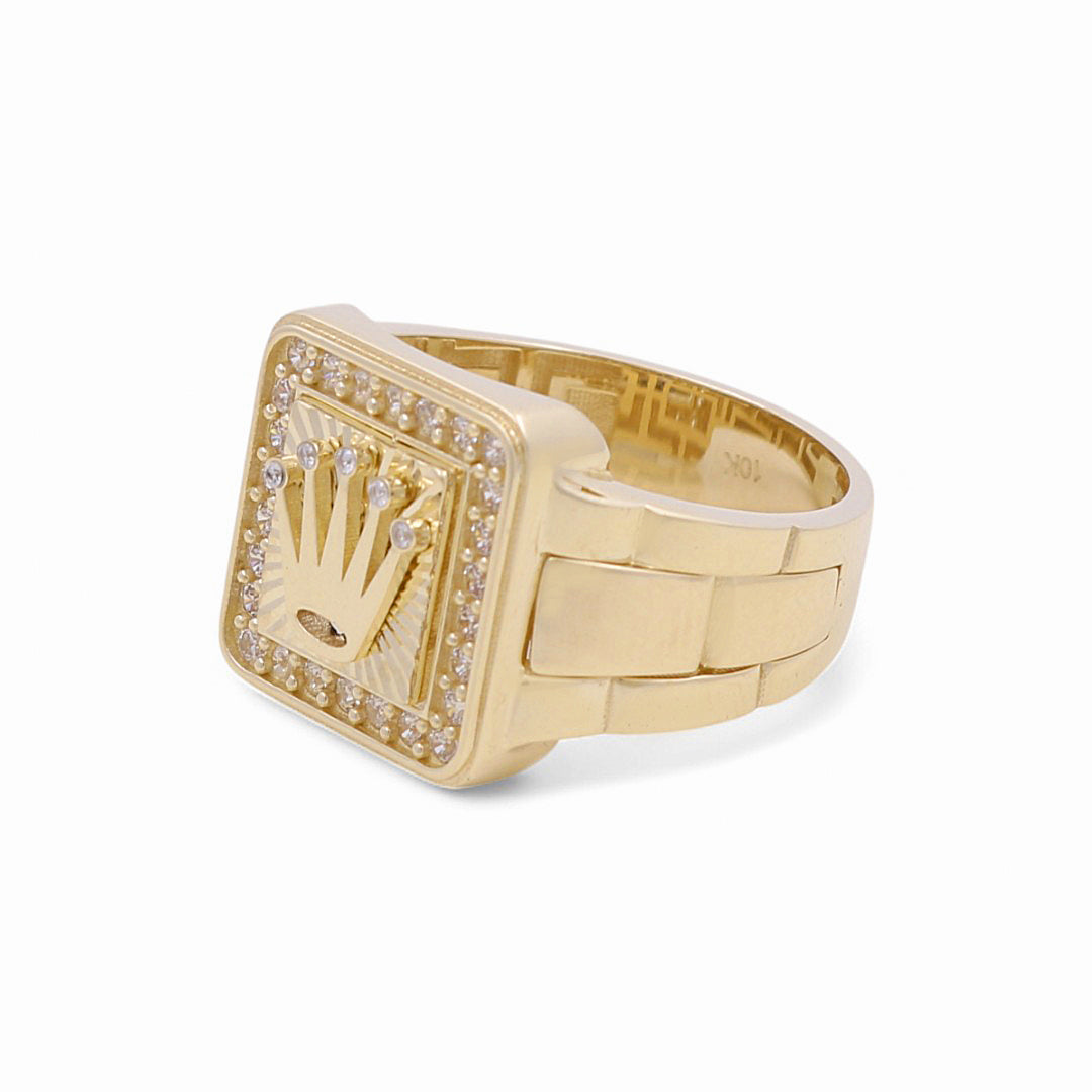 14K Yellow Gold SQ Fashion RX Men's Ring With Cz / Size: 11 / Weight: 5.9gr / CPMR4RX