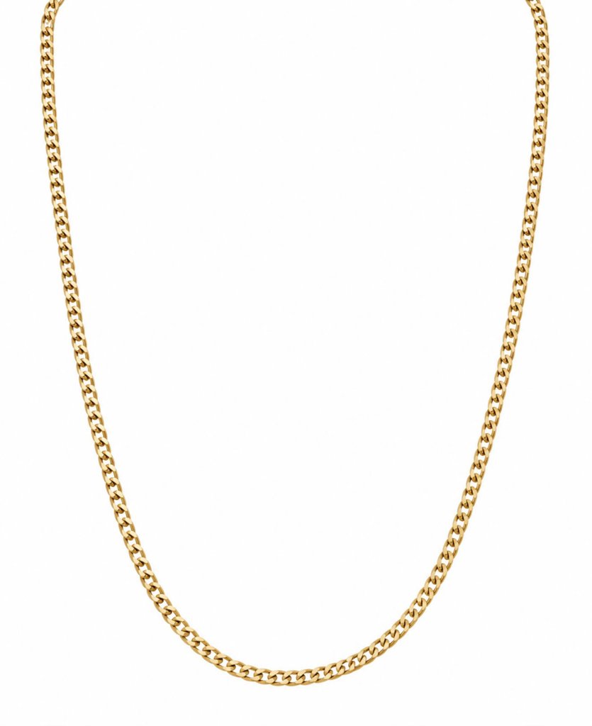 14K FC TF Yellow Gold Solid Curb Chain / Size: 2.5mm 20" / Weight: 4.6gr / FCCH4CB2.5-20