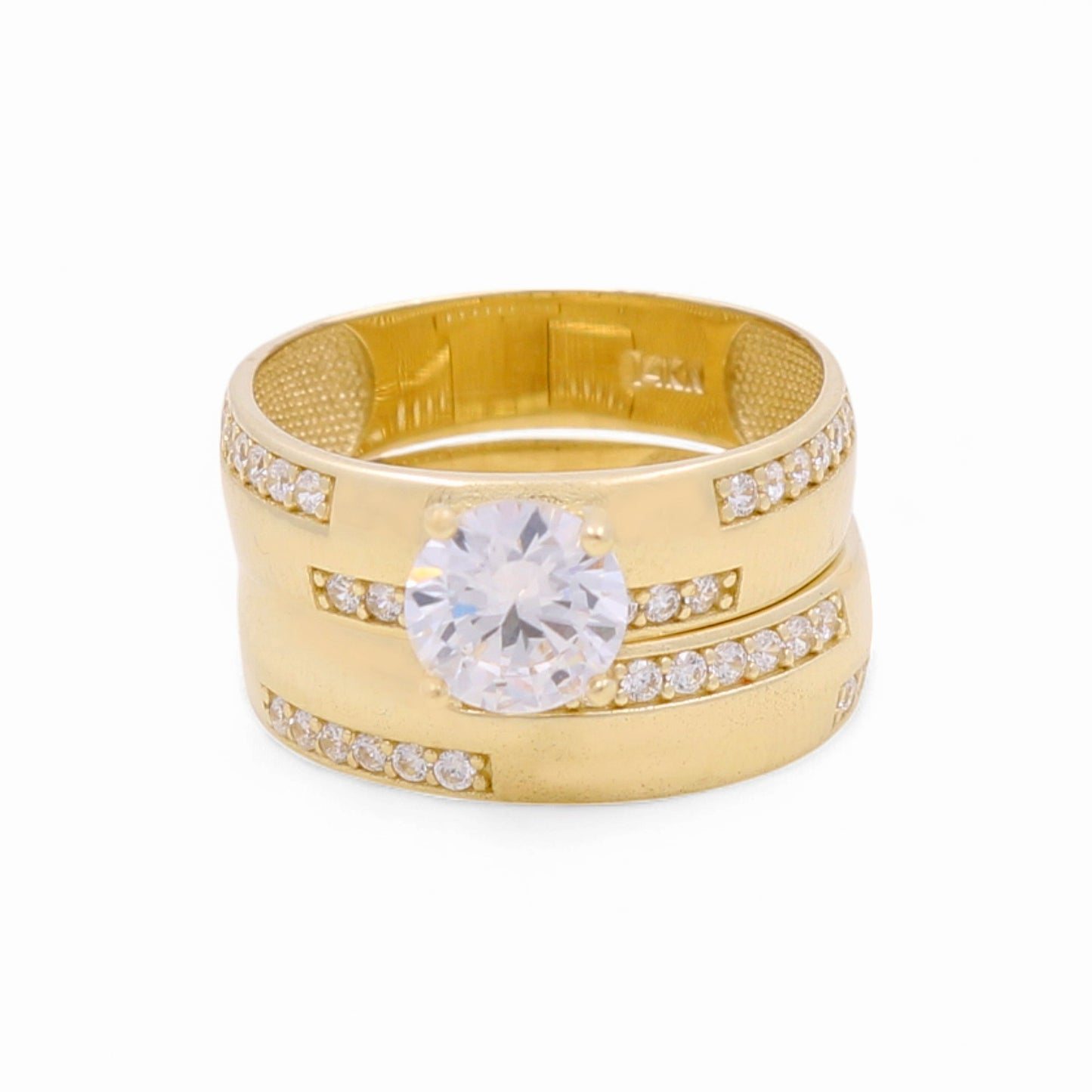 14K Yellow Gold Women’s Bridal Set / Stone: Cz / Size: 7.5 / Weight: 4.6 GR / CEEWR4BS-13