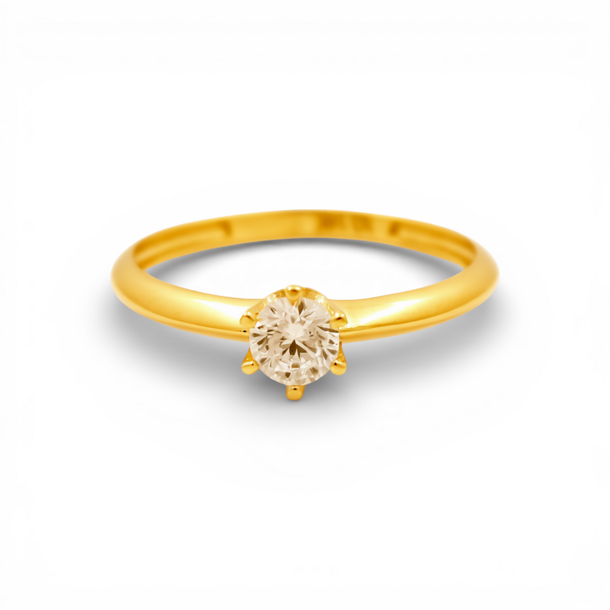 14K Yellow Gold Women's Engagement Ring / Stone: Cz / Size: 7 / Weight: 1.2 GR / P04T-13