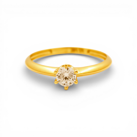 14K Yellow Gold Women's Engagement Ring / Stone: Cz / Size: 7 / Weight: 1.2 GR / P04T-13