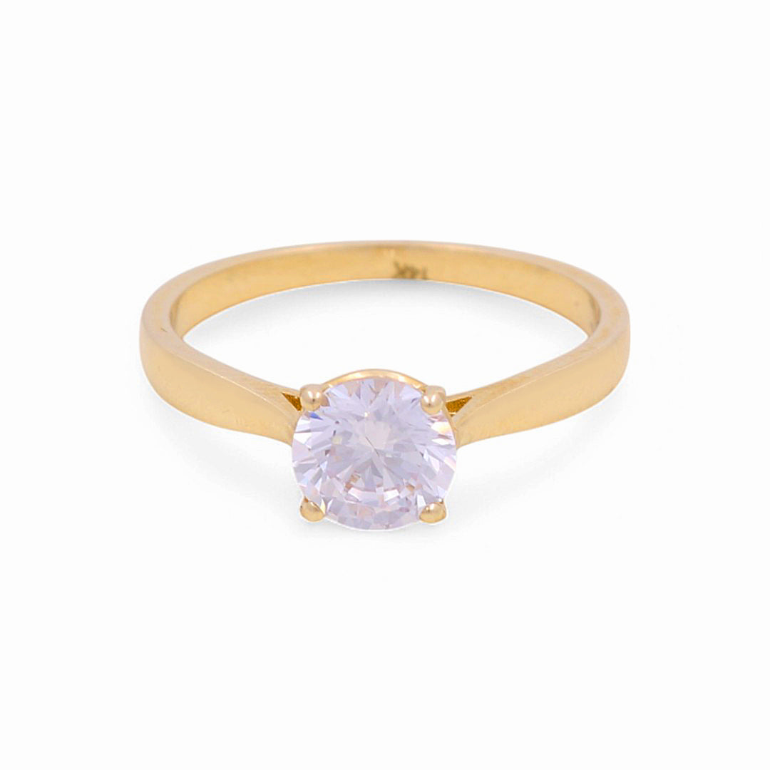 14K Yellow Gold Women's Engagement Ring / Stone: Cz / Size: 8 / Weight: 2.9 GR / CLBWR4ER