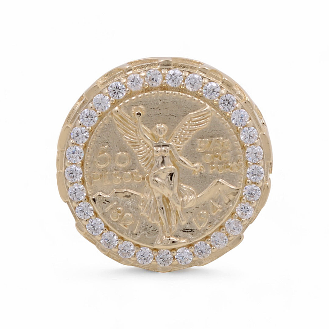 14K Yellow Gold Men’s Fashion Liberty Ring / CZ / Size 11 / Weight: 13.9 GR / COMR4CNT