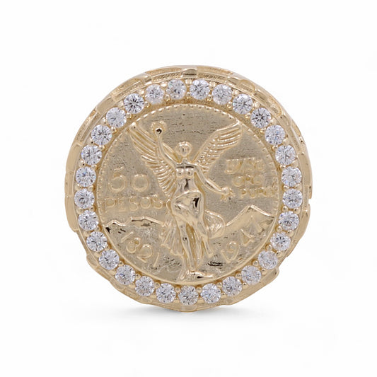 14K Yellow Gold Men’s Fashion Liberty Ring / CZ / Size 11 / Weight: 13.9 GR / COMR4CNT