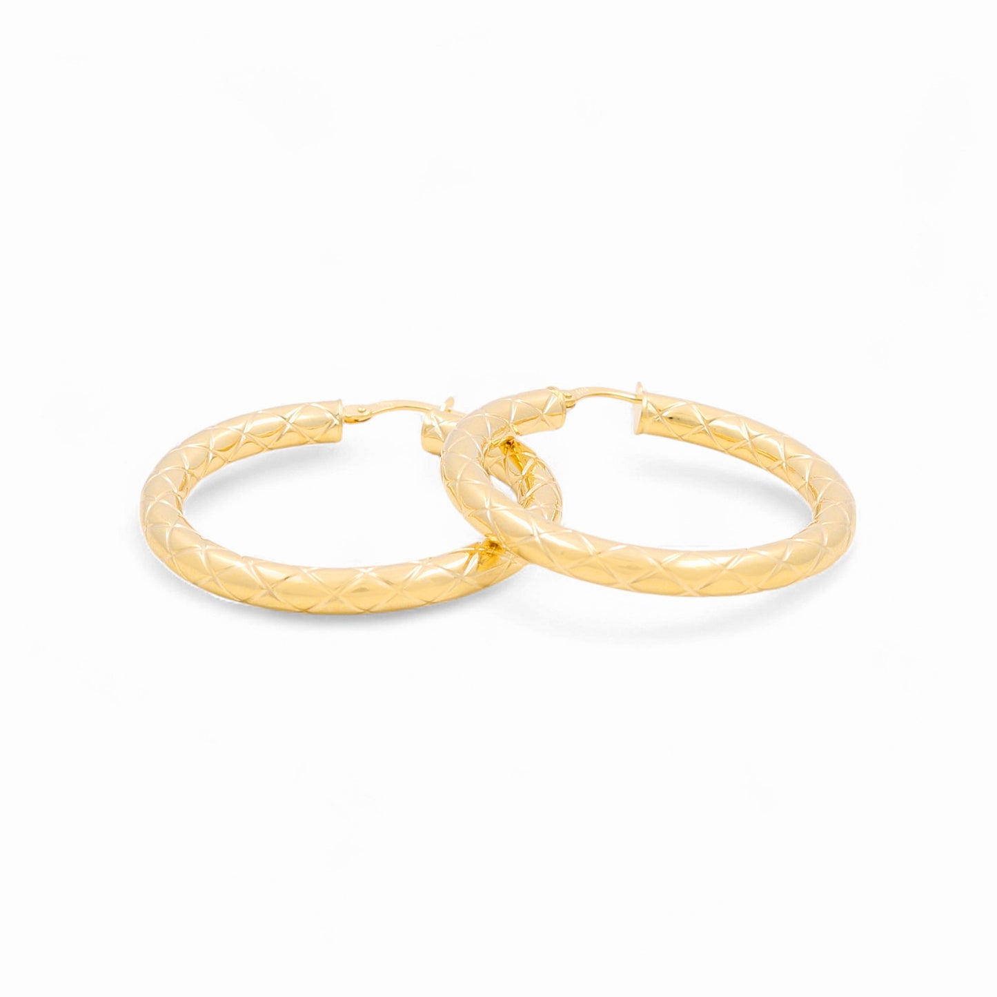 14K Yellow Gold Women's Fashion Hoops Earrings / Size: 3.5mmx30mm / Weight: 3.8 GR / 240-00820