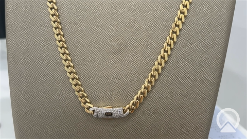 14K Yellow Gold Monaco Chain / Stone: Cz / Size: 6mm 24" / Weight: 20.8gr / 301-11065-6.5mm.24"